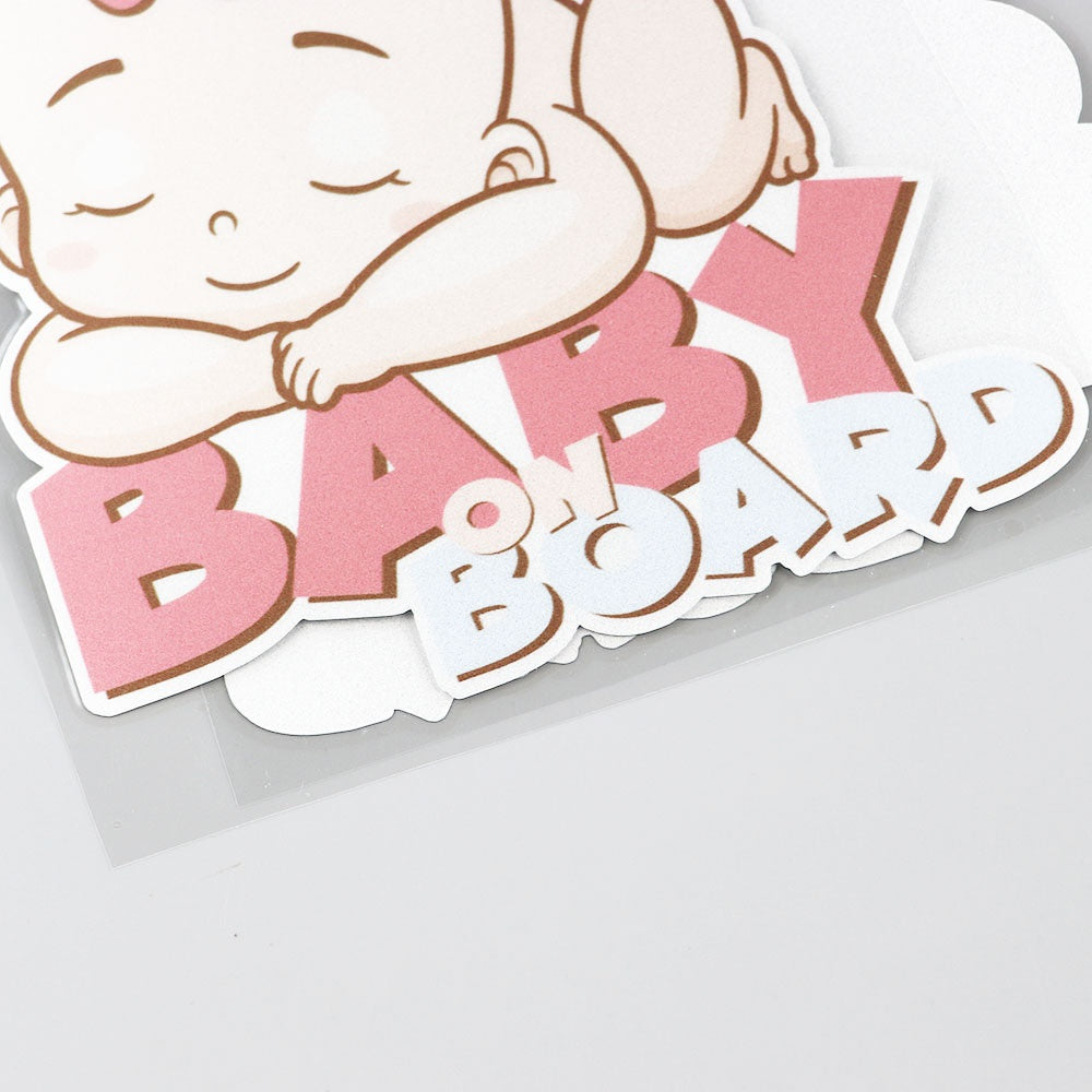 14.5CMX15.6CM Baby ON Board Pvc Decal Sleeping baby Car Sticker