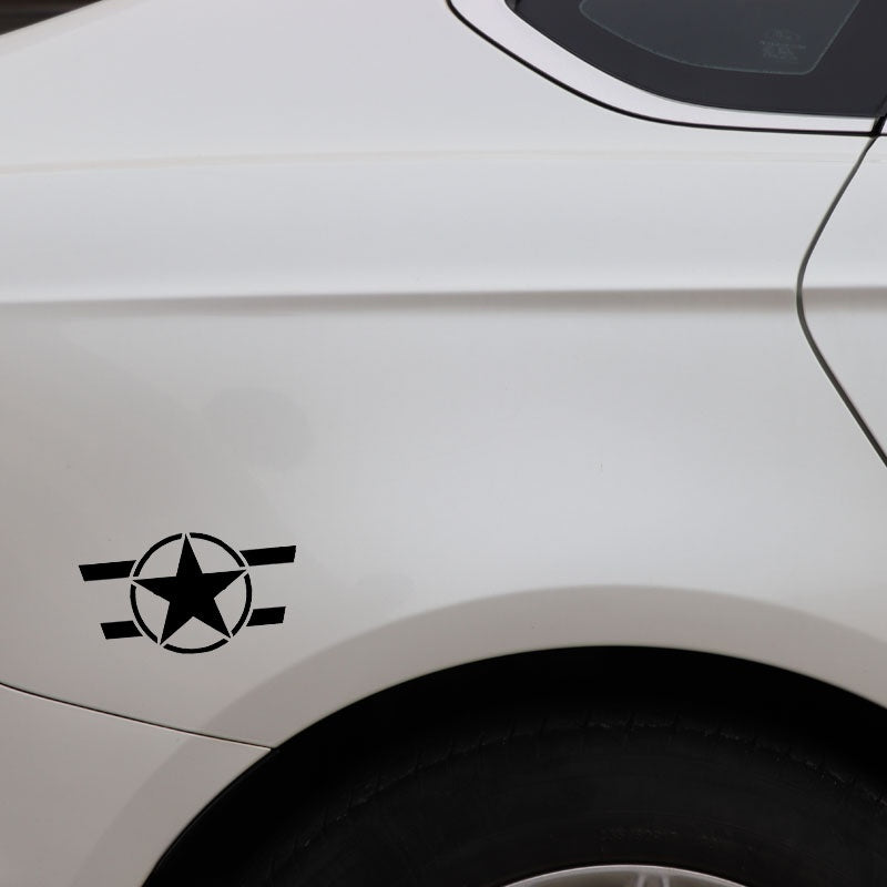 12.7CM*7.1CM Star Car Sticker Motorcycle Vinyl Decals Black/Silver C3-0707