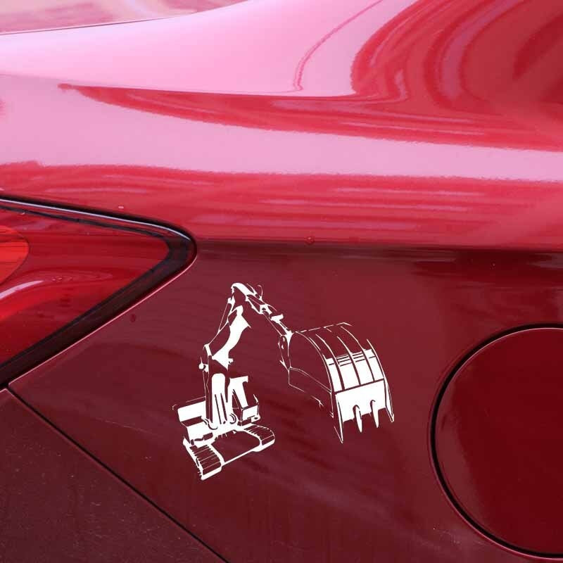 15.5CM*14.1CM Excavating Machinery Window Vinyl Decal Car Sticker Black/Silver C27-0074