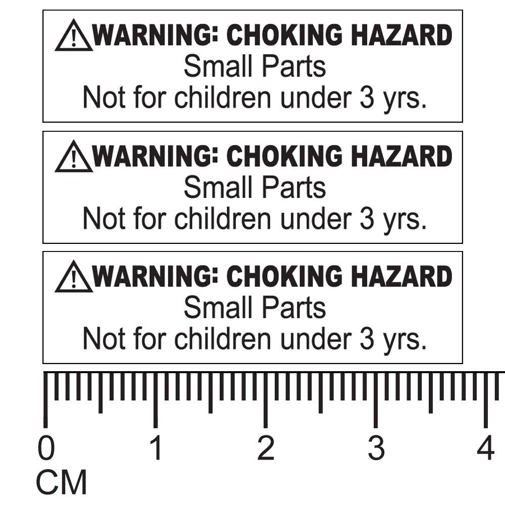 1.5"x0.4" Warning Choking Hazard Small Parts Not for Children Under 3 Years Stickers 3 Adhesive Labels