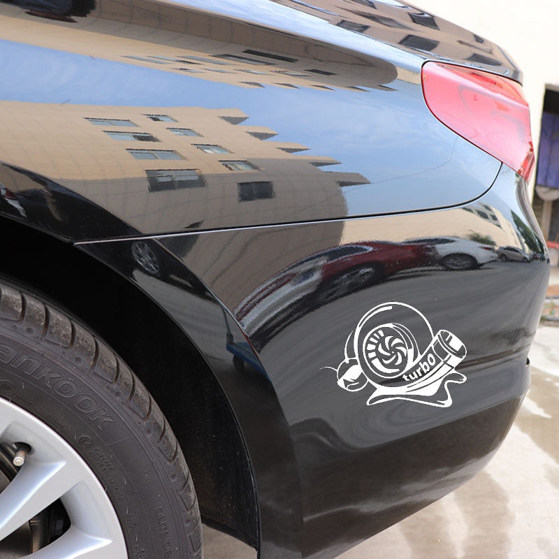 17.8CM*14.1CM Vinyl Decal Funny Car Sticker Turbo Super Snail Black Silver C10-00965