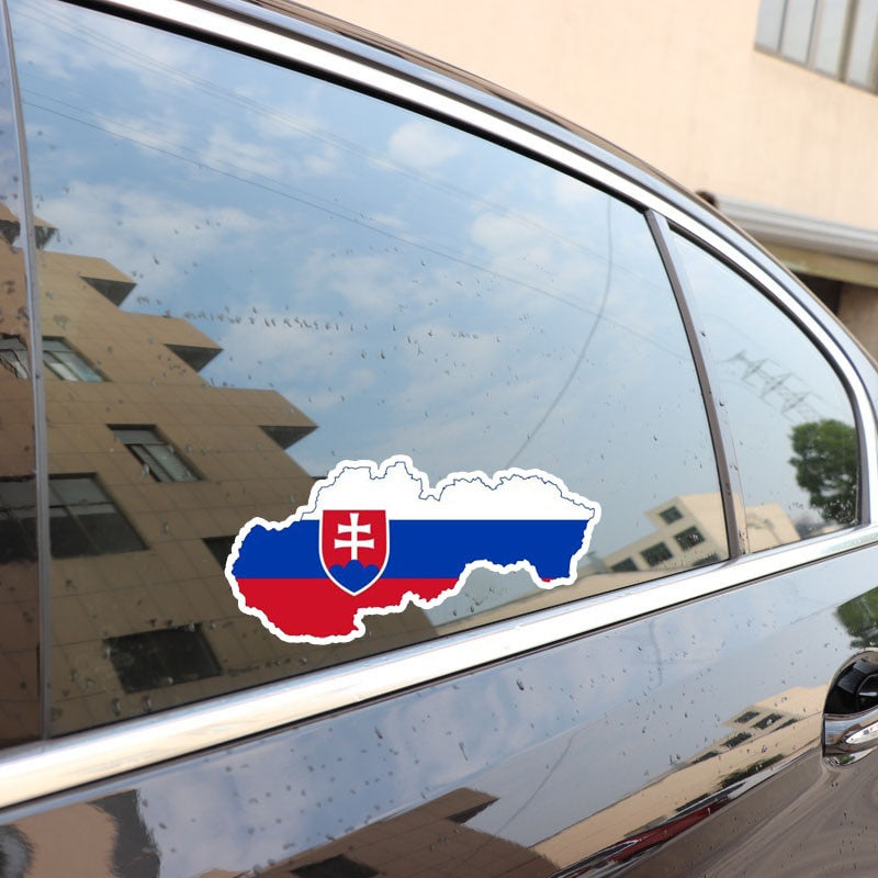 14.3CM*7CM Accessories Motorcycle Slovakia Map Flag Decal Car Sticker