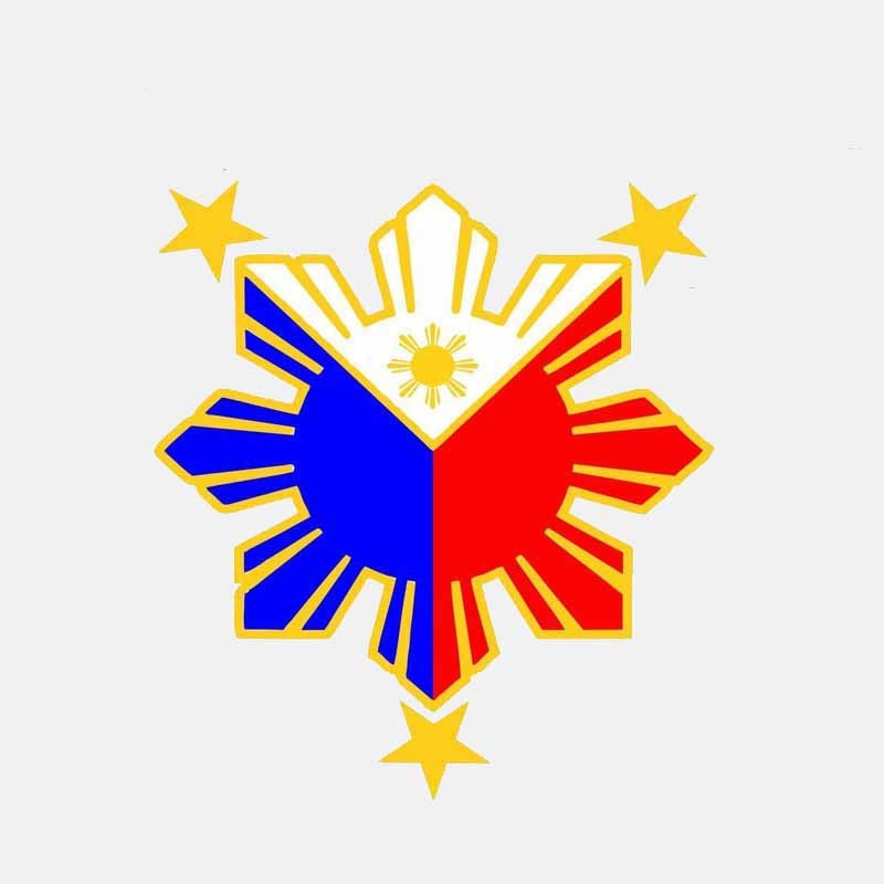 12.8CM*14CM Car Styling Philippines Flag Nautical Star Car Sticker Accessories