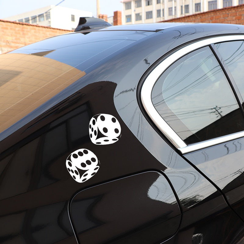 13.4*13CM Interesting Car Sticker Casino Poker Dice High Quality Decoration Vinyl Graphic C12-0060