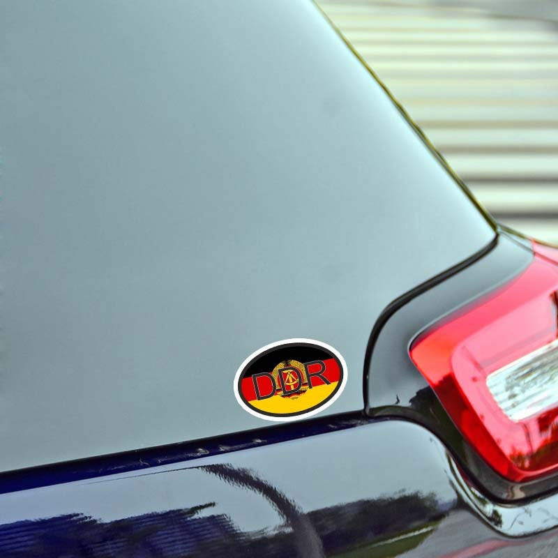 9.8CM*6.5CM Creative DDR Germany Stickers Country Code Funny Car Motorcycle Decal PVC