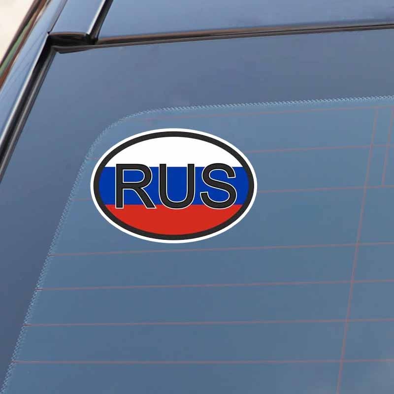 11.6CM*7.8CM Creative Car Sticker RUS RUSSIA COUNTRY CODE PVC Decal