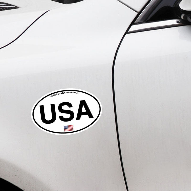 10.5CM*6.5CM Funny Oval USA America Country Code Car Sticker Window Helmet Decal
