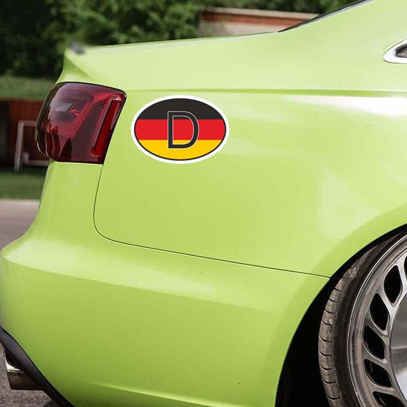 12.5CM*8.5CM Personality Car Sticker Funny German Country Code Decal PVC