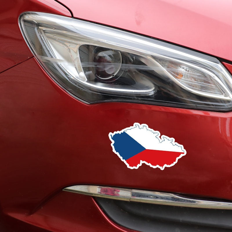 14.8CM*8.5CM Personality Czech Republic Map Flag Car Sticker Bike Decal