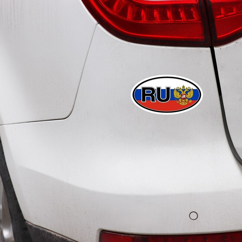 14.6CM*8.5CM Creative RU Flag Russia Sticker Decal Car Sticker