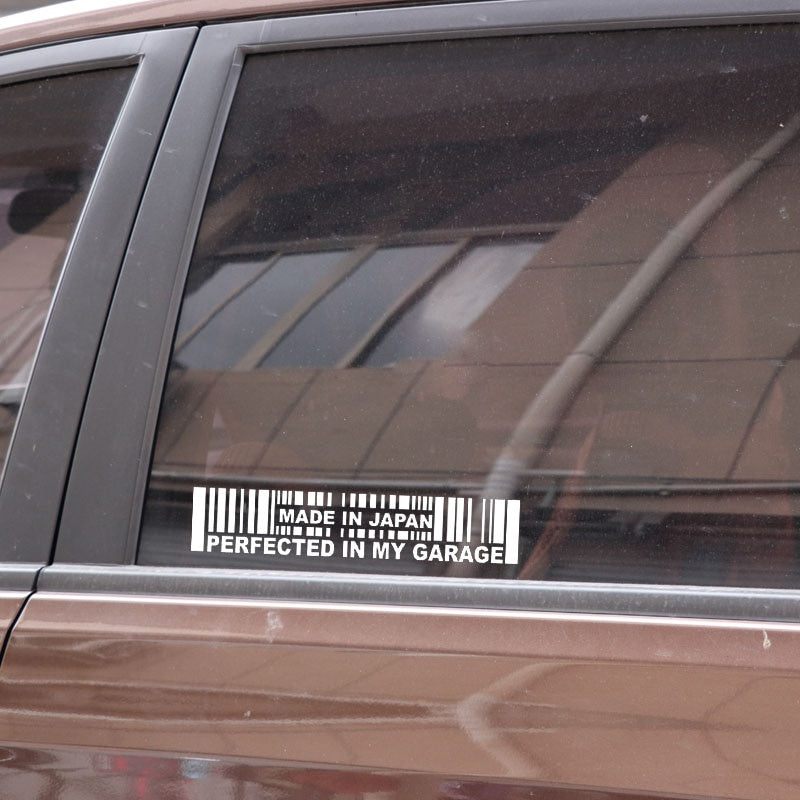 15.2CMX3CM Made In Japan Perfected in My Garage JDM Decal Car Sticker Black Silver C1-2030
