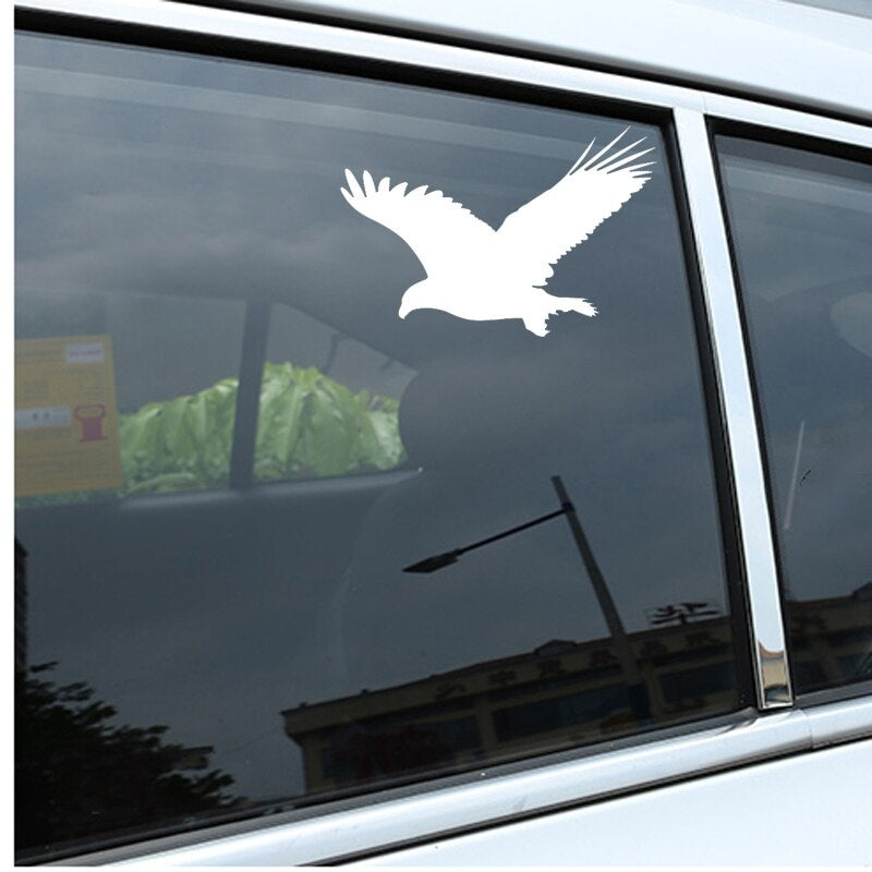 16.6CM*10.9CM Fun Eagle Bird Vinyl Car Window Sticker Black/Silver Decal Car-styling C11-1078