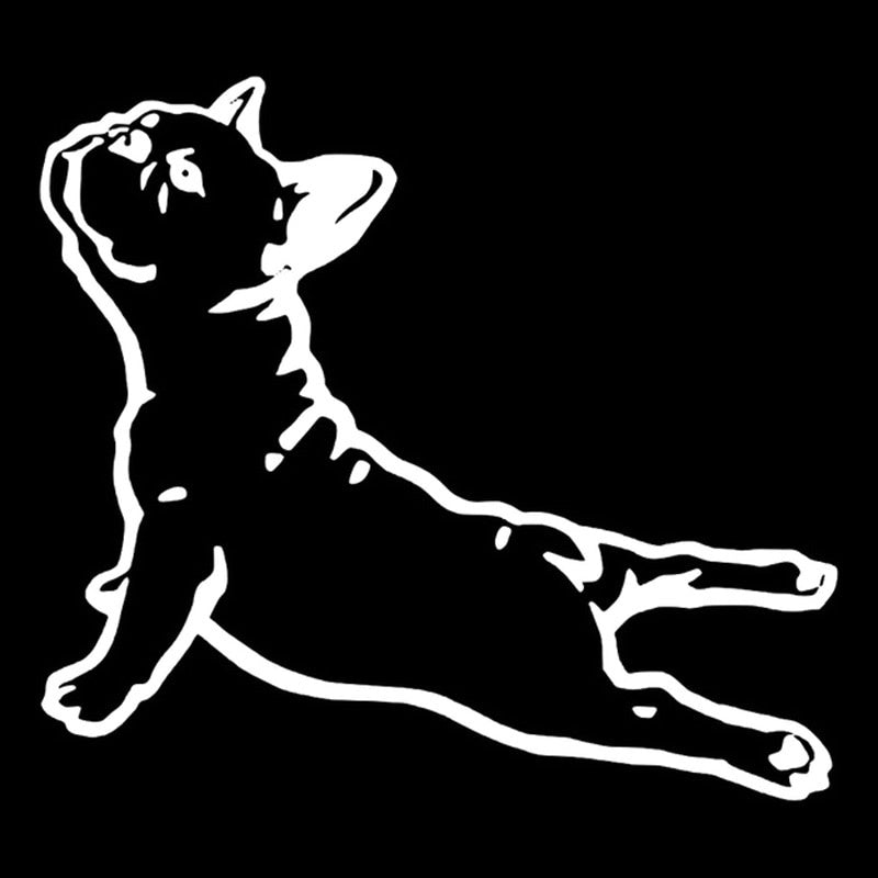 16.1cm*14.7cm Bulldog France Animal Car Sticker Pet Dog Cartoon Car Styling Vinyl Black/Silver S3-4590