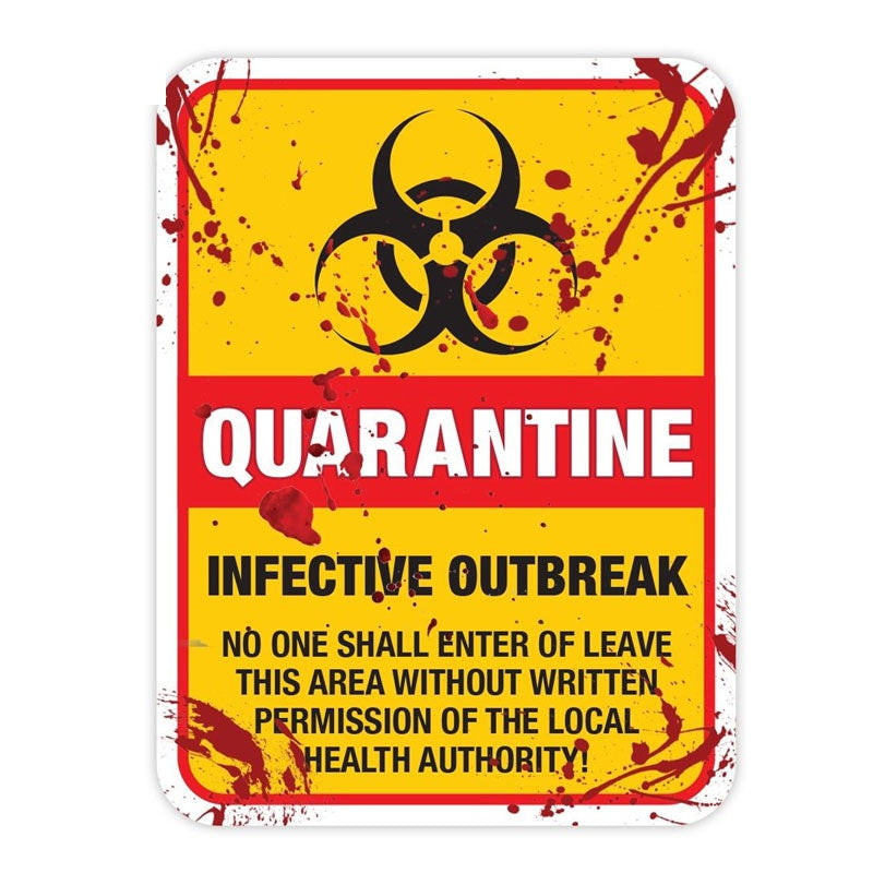 15x20CM Funny ZOMBIE Warning Quarantine Infected Area Caution Retro- Car Sticker Decals