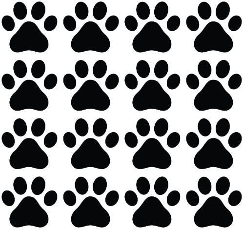 1"(Each Paw Size) 16Pcs Dog Paw Prints Vinyl Decal Sticker for Car, Bumper, Walls, Electronics