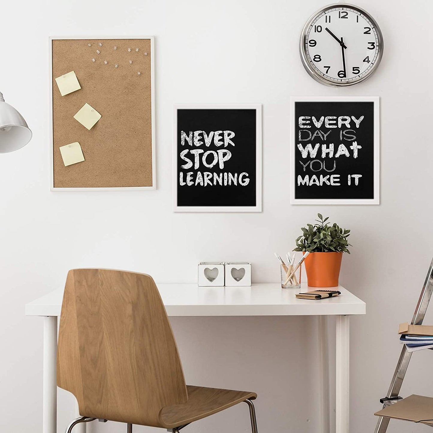 6 Pieces Inspirational Wall Art Posters Motivational Wall Canvas Prints (8 x 10 Inch), Positive Quotes Sayings Posters Room Wall Art for Office Walls Classroom Living Room Gym, Black and White