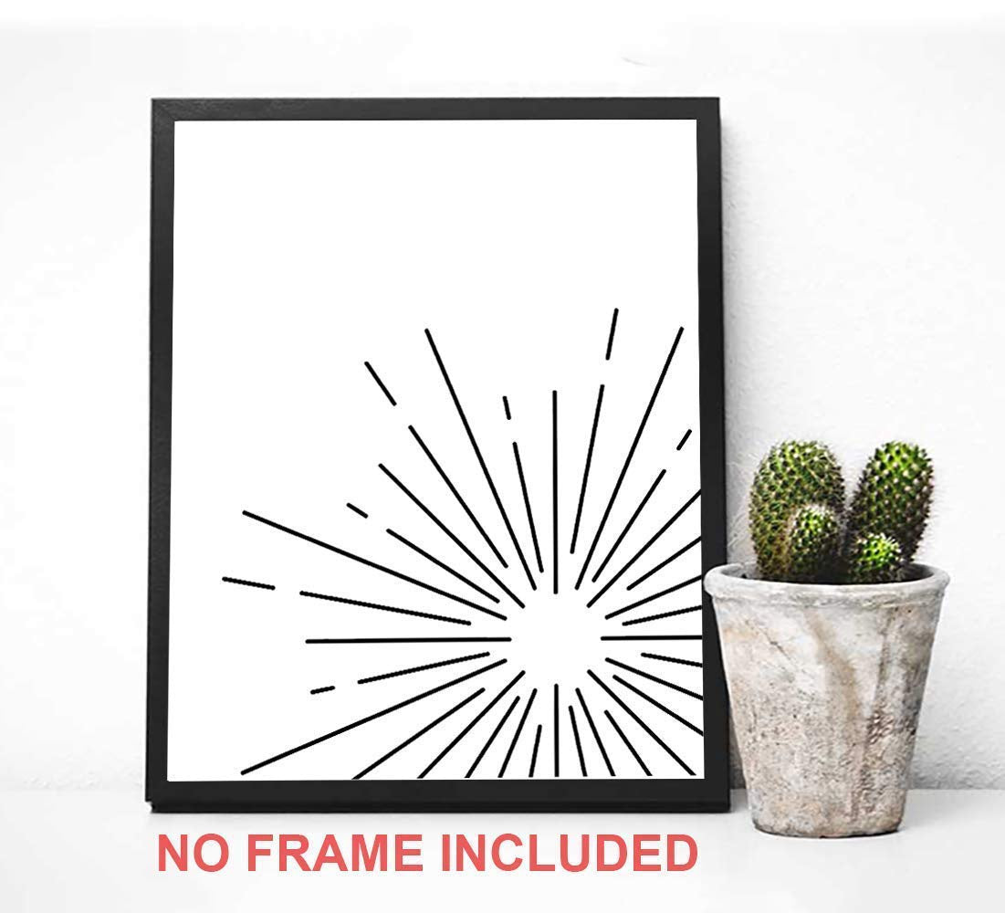 Sun Illustration, Mid Century Modern, Printable Wall Art - 8" x 10" - Unframed, Abstract Illustration, Geometric Design, Poster Print, Home Décor