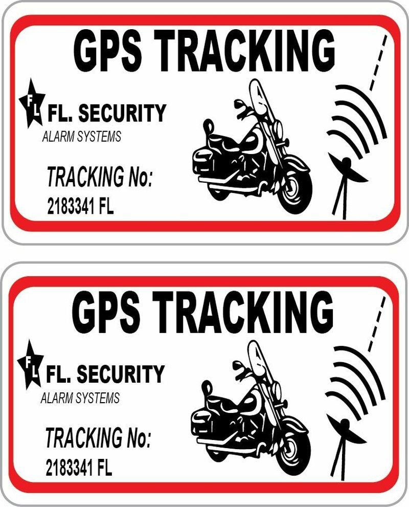 1.5"*2.25" 2PCs Motorcycle GPS Tracking Stickers, Vinyl Decals