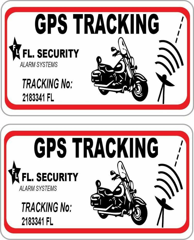 1.5"*2.25" 2PCs Motorcycle GPS Tracking Stickers, Vinyl Decals