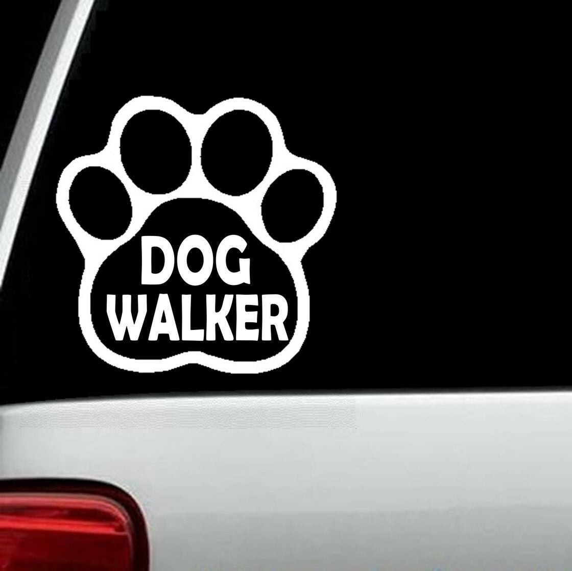 5" x 5" Dog Walker Paw Decal Sticker for Car Window Laptop Surface Wall Art