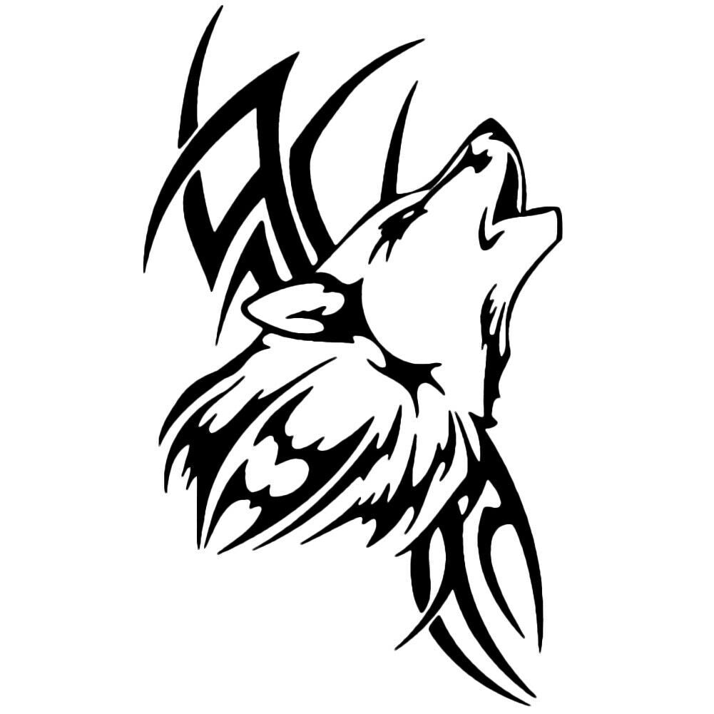 60x50cm Car Auto Truck Hood Roof Wolf Logo Decal Body Vinyl Graphics Emblem Sticker DIY
