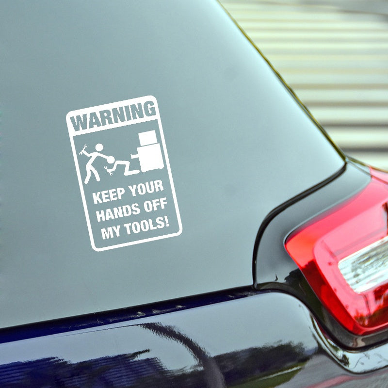 Toolbox Warning Car Body Sticker Funny Car Decal Decoration 12*18CM