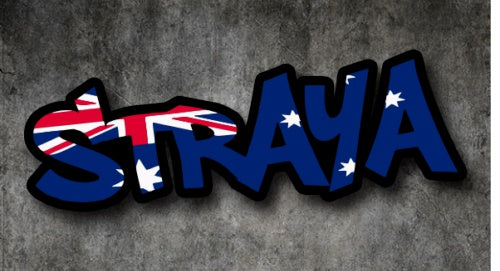STRAYA Sticker Decal Aussie Flag 4x4 4WD Car Ute bogan window australia 150mm