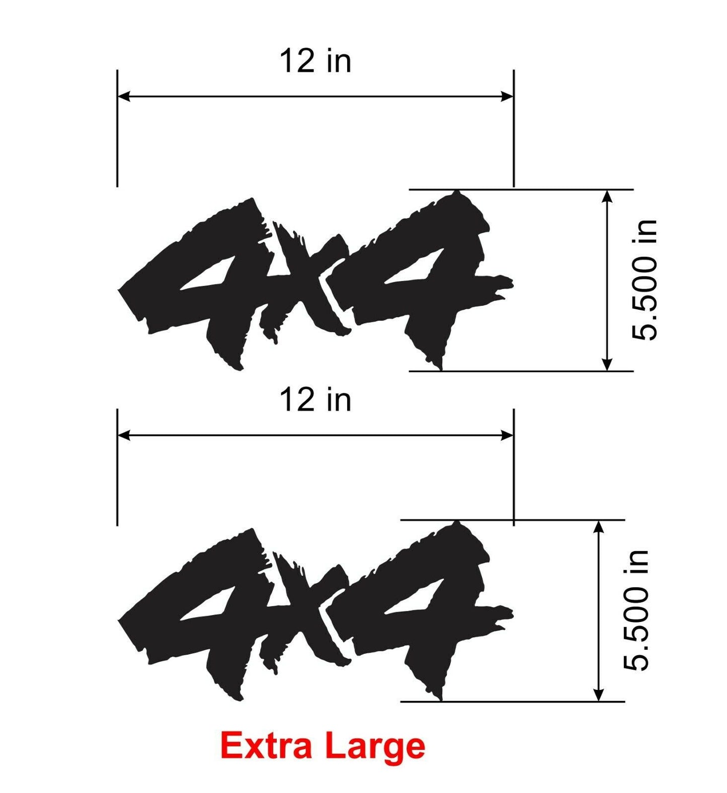 2 4X4 Vinyl Decal Stickers for Truck, SUV, or ATV