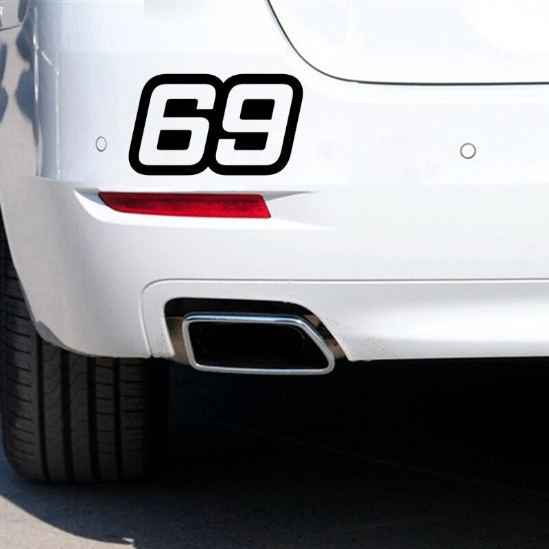 Car Stickers Personalized Number 69 Funny Carbon Fiber Sticker on Auto Creative Vinyl Decal for Car Rear Window Door Motorcycle