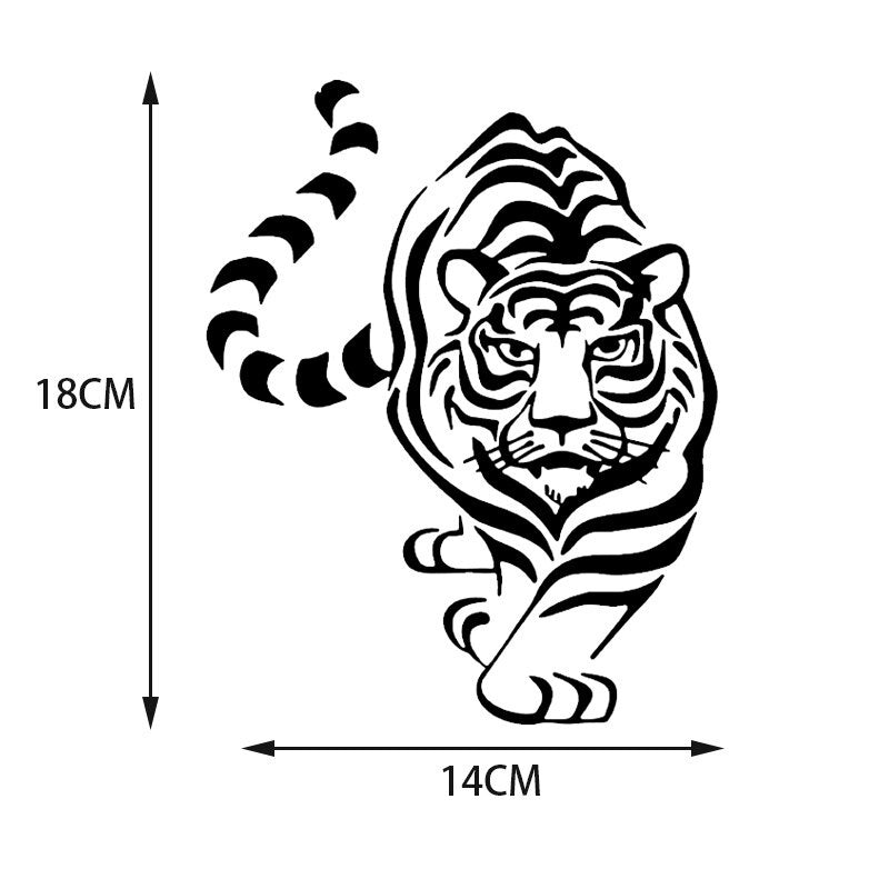 18*14cm Beastmaster Tiger Stickers Tiger Head Lamp Eyebrow Car Tail Totem Modified Car Stickers Black/Silver/laser