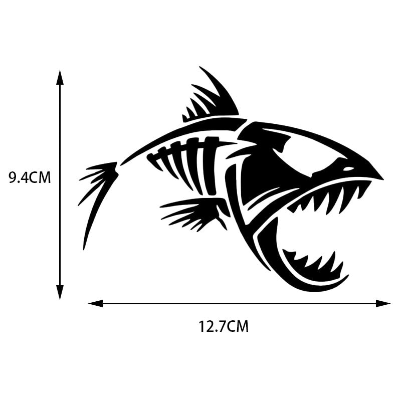 Skeleton Fish Funny Car Styling 12.7*9.4CM Window Glass Decorative Accessories Car Stickers