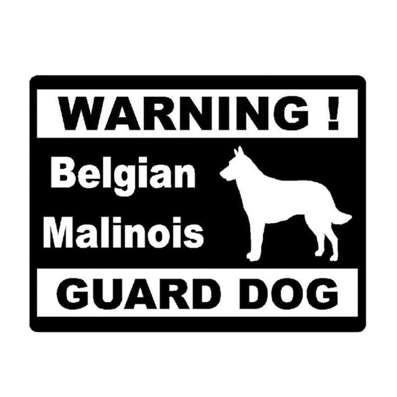 Car Styling Personality Warning Belgian Malinois Guard Dog Car Stickers Black/Sliver/laser 18cm*13.7cm