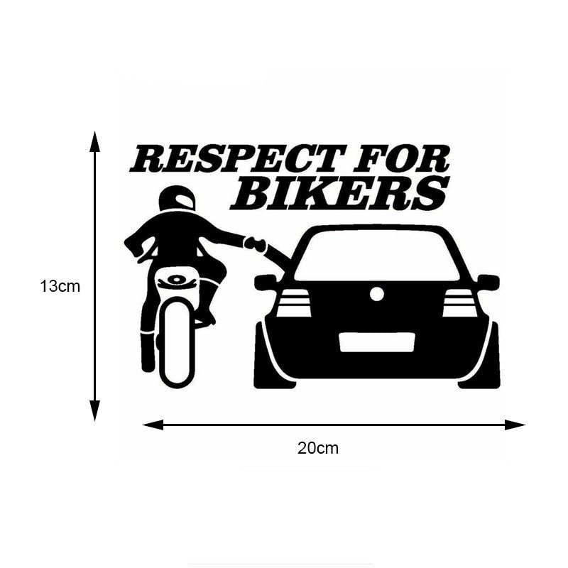 Car Sticker 3D Respect for Bikers Auto Stickers 20*13cm and Decals Funny Motorcycle Car Styling JDM Vinyl Stickers On Car
