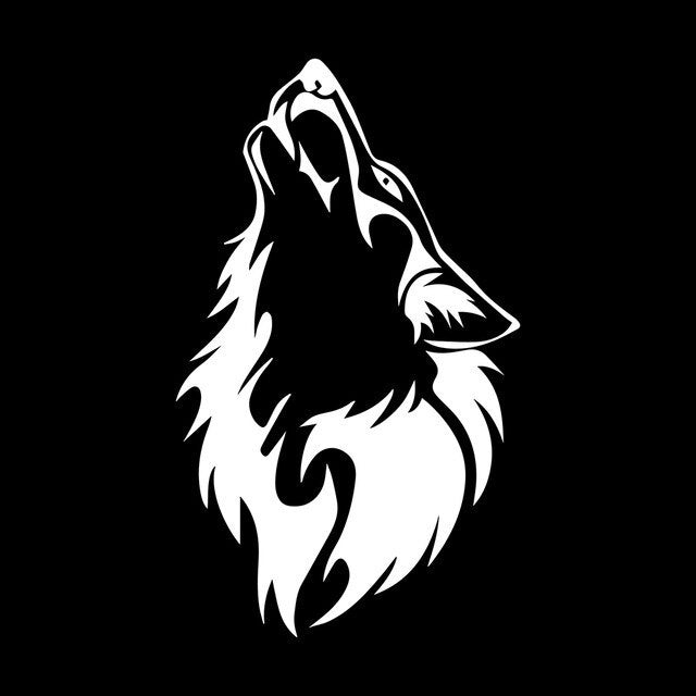 1pcs Fashion Laser Car Sticker Cool Wolf Howling Automobiles & Motorcycles Decoration Waterproof JDM Vinyl Decal,15cm*9cm