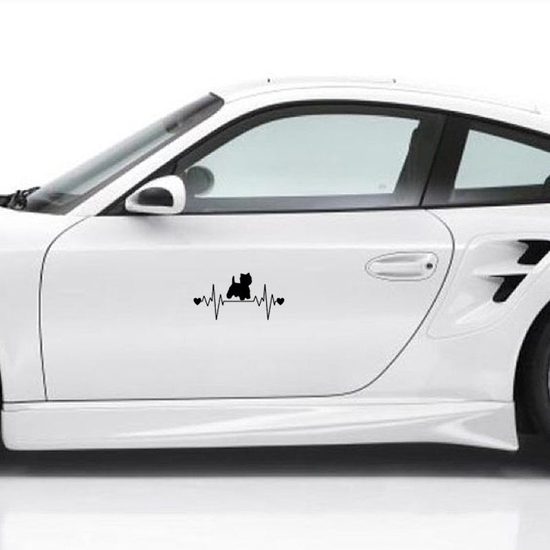 Westie heartbeat lifeline wide car Sticker decal dog west highland