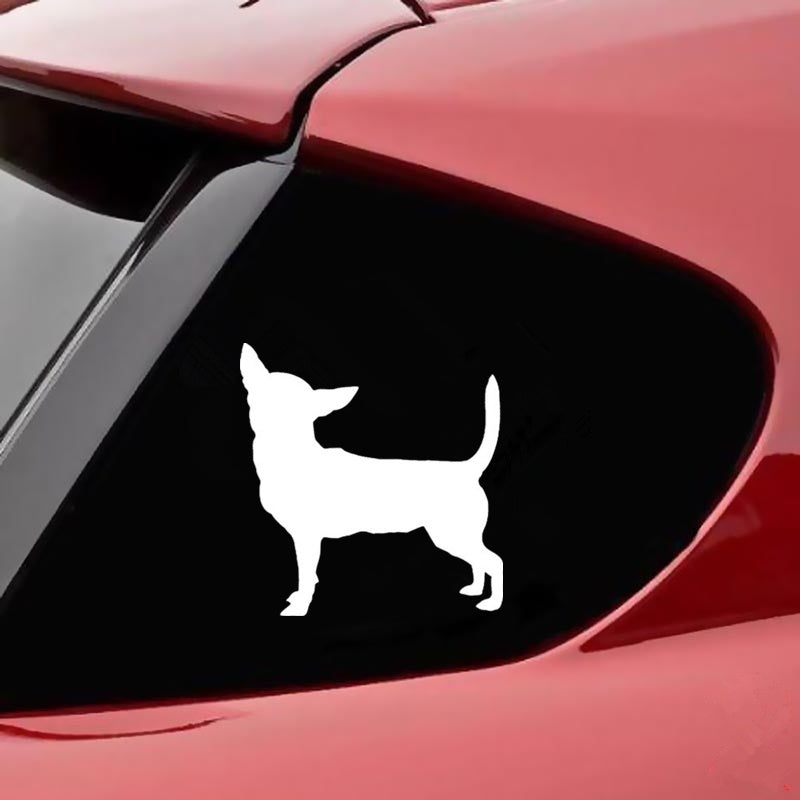 11.1cm*11.6cm Car Sticker Chihuahua Dog Cute Animal Window Stickers Personalized Cartoon Vinyl Decal Accessories