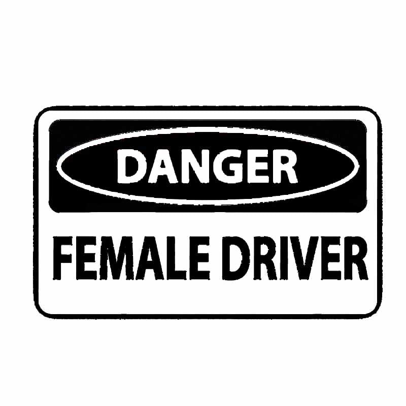 21cm*9cm Personality Car Sticker Danger Female Driver Car Window Accessories Waterproof Cover Scratches Funny Decal 6 Colors