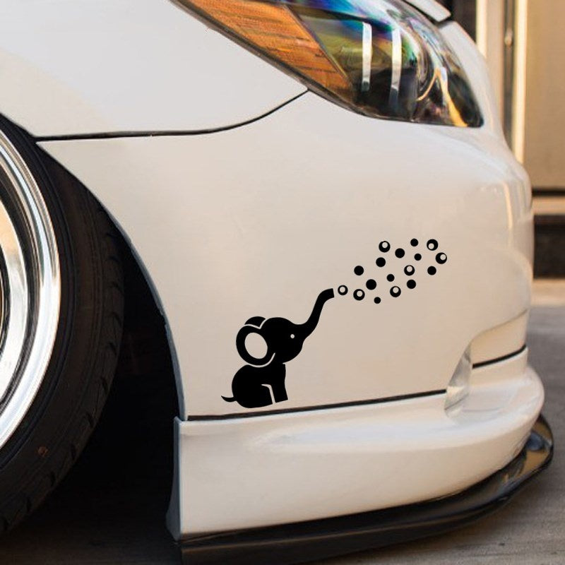 16cm*10.4cm Elephant Funny Car Sticker Personality Animal Car Window Decal Home Decoration Waterproof Vinyl Stickers