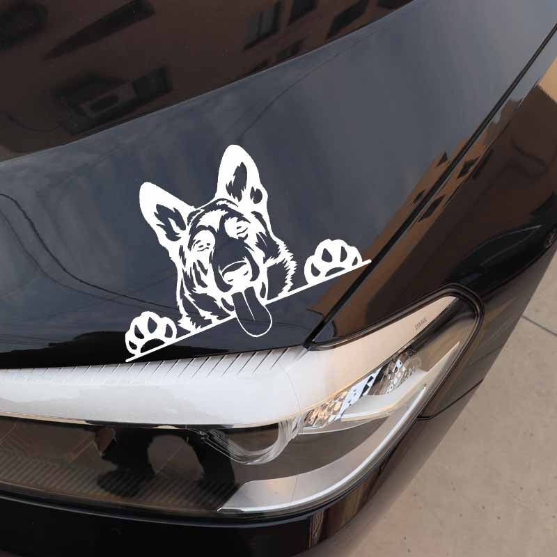 15.5cm*11cm Modern Art Funny Animal Vinyl Car Sticker German Shepherd Dog Decal Laptop Home Decor 6 Colors