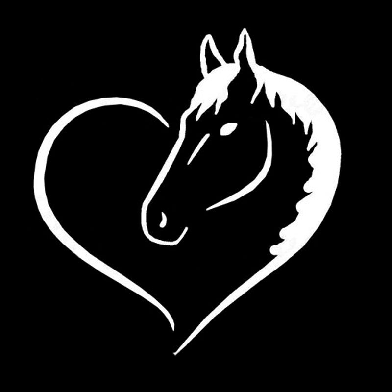 14cm*15cm Fashion Horse Heart Vinyl Decal Car Sticker Car Styling Laptop Home Decoration Wall Sticker
