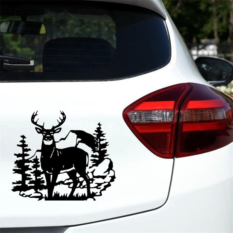 20cm*17.3cm Fashion Deer Wild Animal Vinyl Car Stickers Hunting Car Styling Door Decal 6 Colors