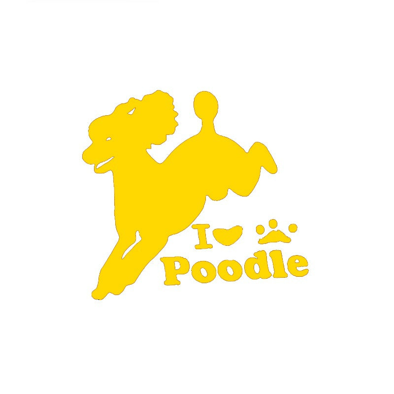 15cm*15cm Car Styling \I Love Poodle \ Animal Stickers Cover The Scratch Decorative Decals Auto Accessories