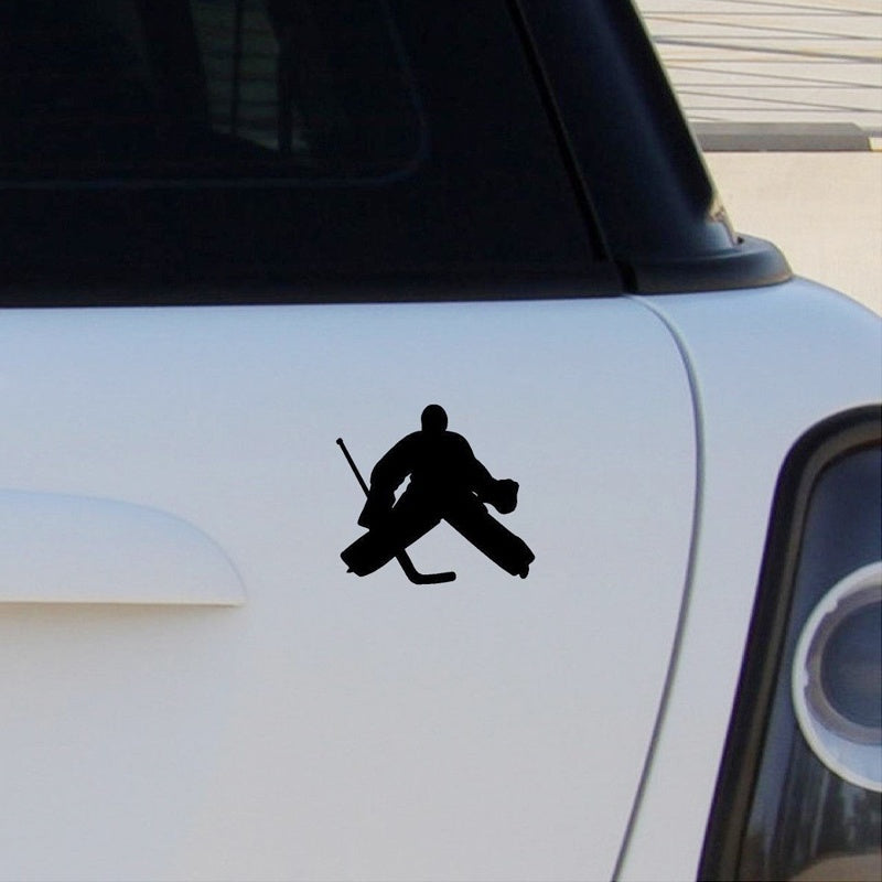HOCKEY PLAYER SILHOUETTE Vinyl Decal Car Window Bumper Sticker Goalie