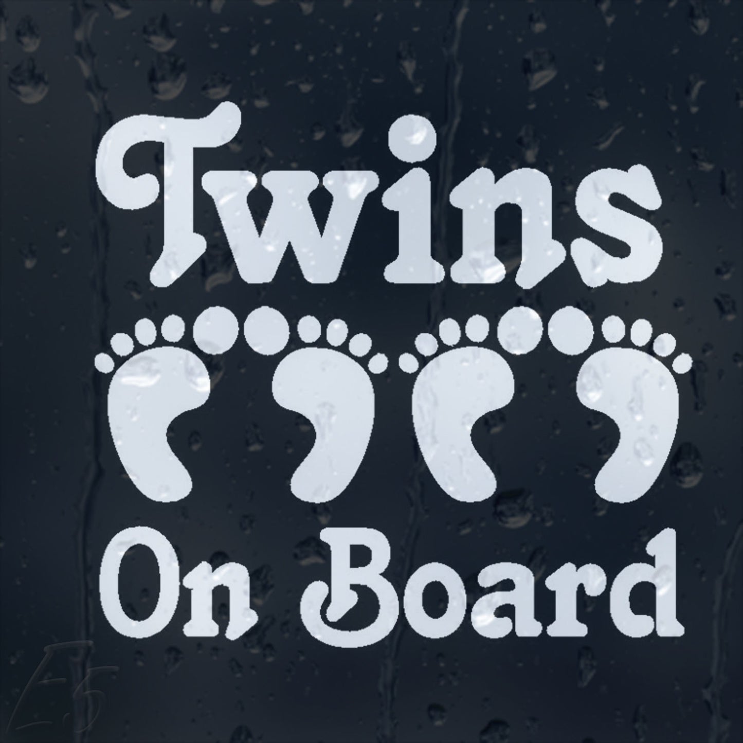 Twins On Board Funny Print Foots Car Decal Vinyl Sticker