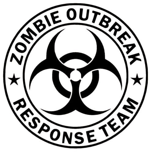 Zombie Outbreak Funny Novelty Car Window Bumper Vinyl Decal Sticker