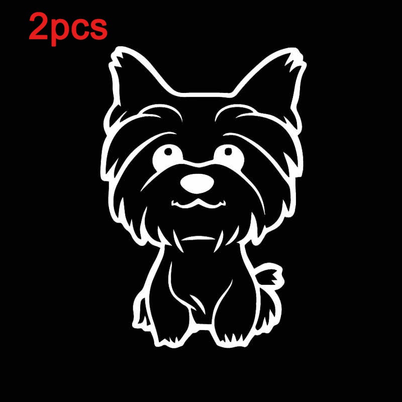 2PCS Yorkie Yorkshire Terrier Decal Cute Fun Dog Car Window Vinyl Car Sticker