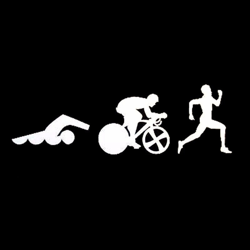 22.9cm*7.4cm Triathlon Swimming Bike Running Car Sticker Window Decal Wall Sticker