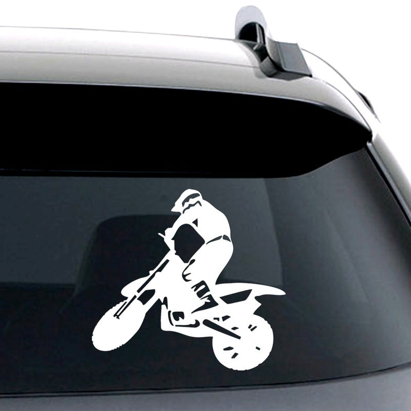15.8cm*14.6cm Vinyl Car Sticker Motorcyclist Silhouette Home Decoration Stickers
