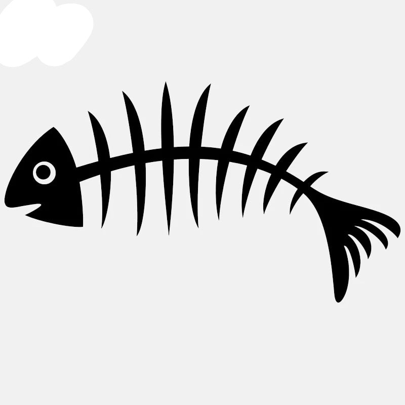 16cm*8.9cm Fish Bone Car Sticker Vinyl Decal Home Decoration Stickers