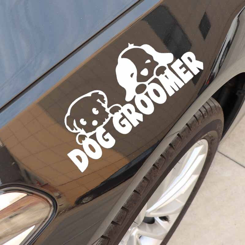 17.1X7.2CM Dog Groomer Vinyl Decal Car Sticker Window Decor Pet Love Dogs Puppy Black/Silver C24-1165